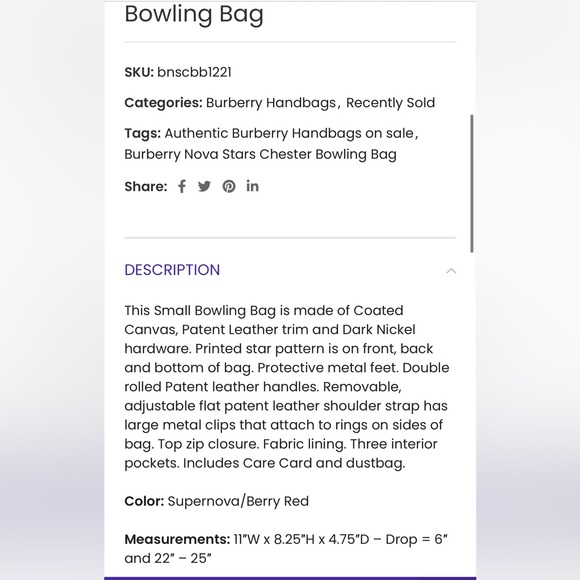 Authentic Burberry Chester Bowling Bag - Crossbody - Nova Check - Stars Pattern - Picture 6 of 10